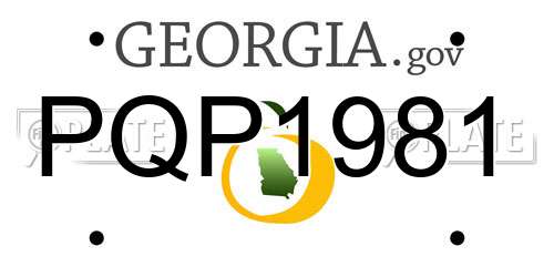 PQP1981 Georgia License Plate