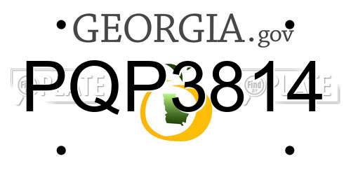 PQP3814 Georgia License Plate