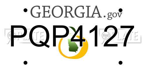 PQP4127 Georgia License Plate
