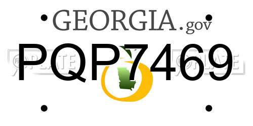 PQP7469 Georgia License Plate