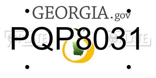 PQP8031 Georgia License Plate