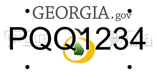 PQQ1234 Georgia License Plate