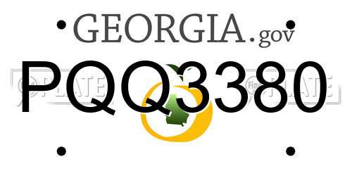 PQQ3380 Georgia License Plate