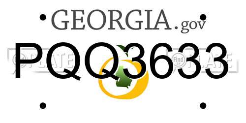 PQQ3633 Georgia License Plate