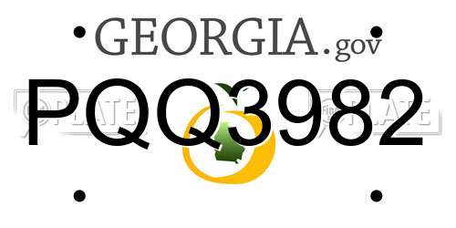 PQQ3982 Georgia License Plate