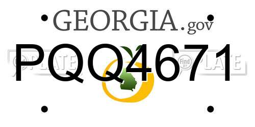 PQQ4671 Georgia License Plate