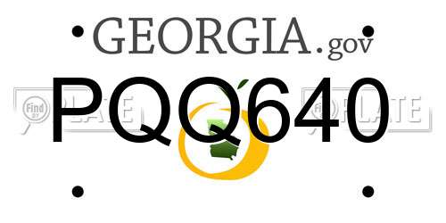 PQQ640 Georgia License Plate