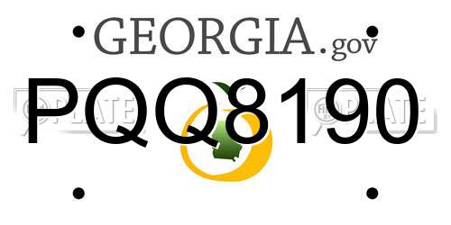 PQQ8190 Georgia License Plate