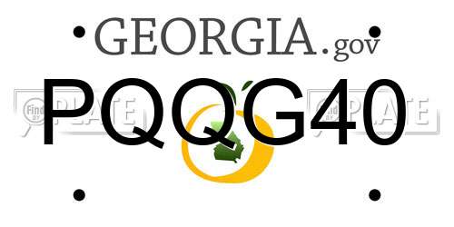 PQQG40 Georgia License Plate