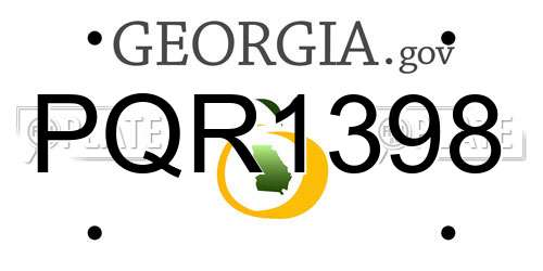 PQR1398 Georgia License Plate