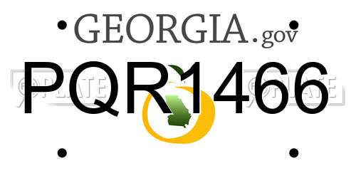 PQR1466 Georgia License Plate