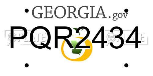 PQR2434 Georgia License Plate