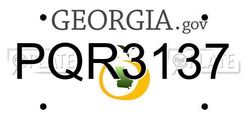 PQR3137 Georgia License Plate
