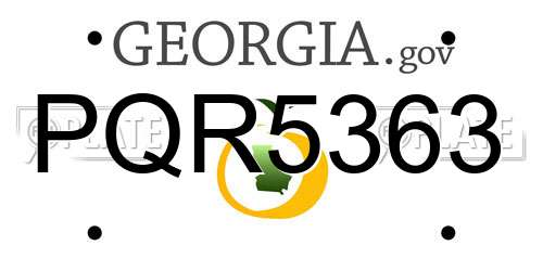 PQR5363 Georgia License Plate
