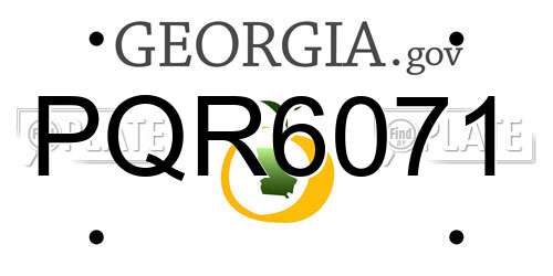 PQR6071 Georgia License Plate
