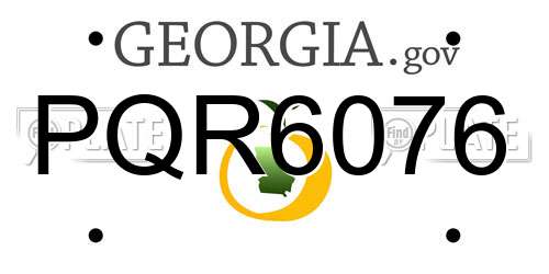 PQR6076 Georgia License Plate