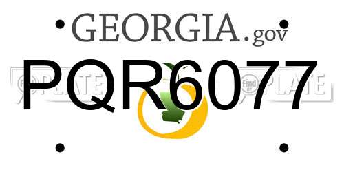 PQR6077 Georgia License Plate