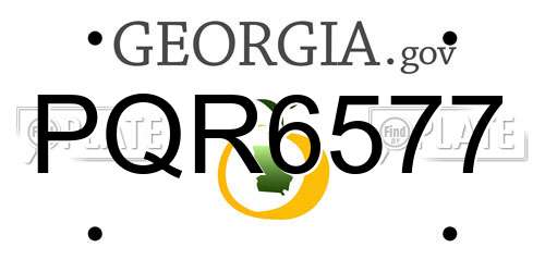 PQR6577 Georgia License Plate