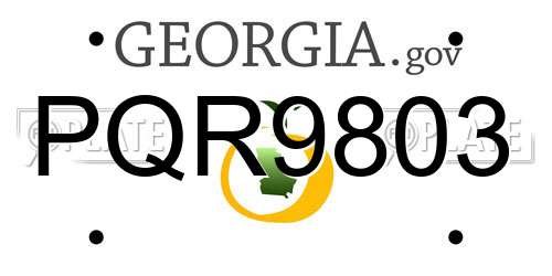 PQR9803 Georgia License Plate