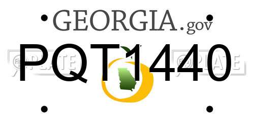PQT1440 Georgia License Plate