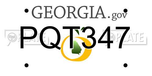 PQT347 Georgia License Plate