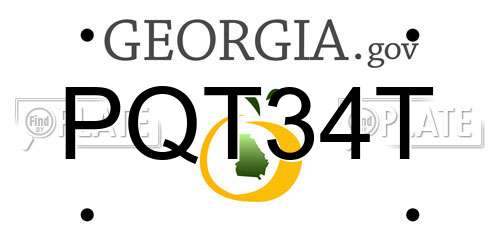 PQT34T Georgia License Plate