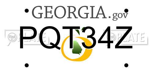 PQT34Z Georgia License Plate