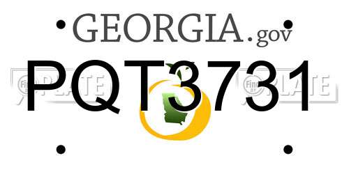 PQT3731 Georgia License Plate