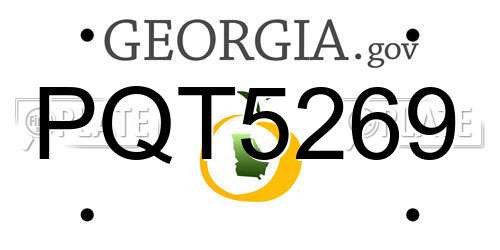 PQT5269 Georgia License Plate