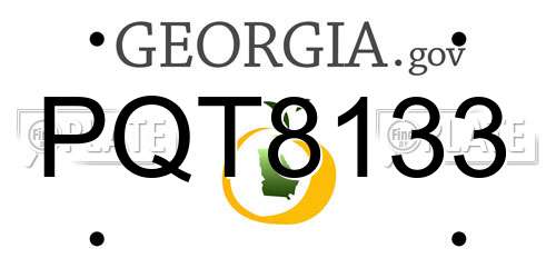 PQT8133 Georgia License Plate
