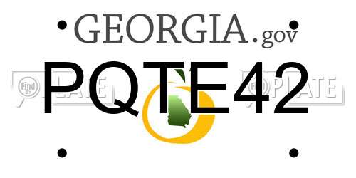 PQTE42 Georgia License Plate