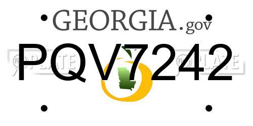 PQV7242 Georgia License Plate