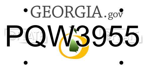 PQW3955 Georgia License Plate