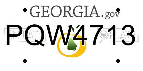PQW4713 Georgia License Plate