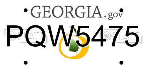 PQW5475 Georgia License Plate