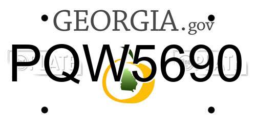PQW5690 Georgia License Plate