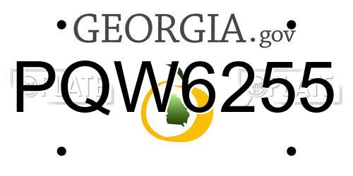 PQW6255 Georgia License Plate