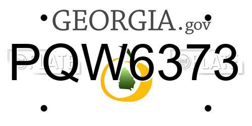 PQW6373 Georgia License Plate