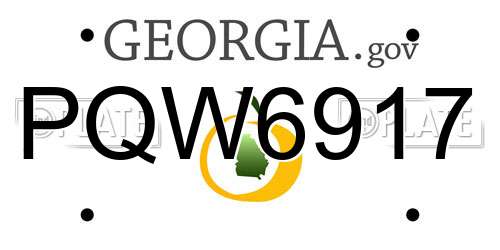 PQW6917 Georgia License Plate
