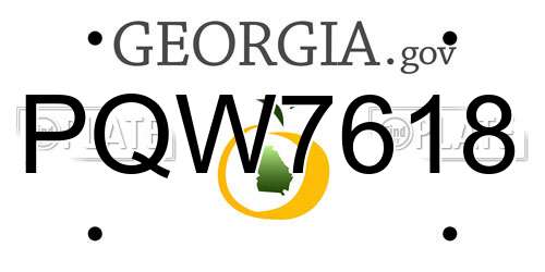 PQW7618 Georgia License Plate