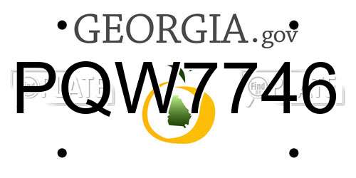 PQW7746 Georgia License Plate