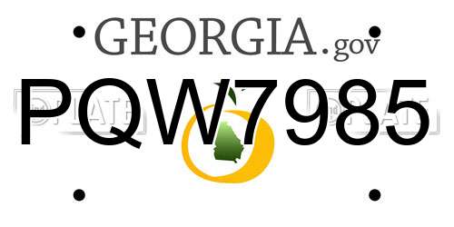 PQW7985 Georgia License Plate