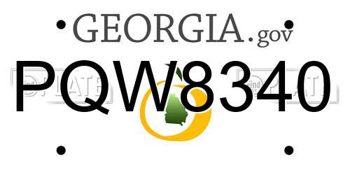 PQW8340 Georgia License Plate