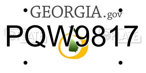 PQW9817 Georgia License Plate