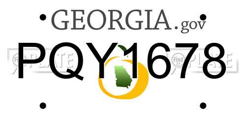 PQY1678 Georgia License Plate