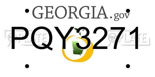 PQY3271 Georgia License Plate