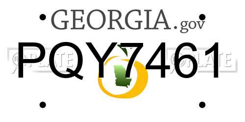 PQY7461 Georgia License Plate