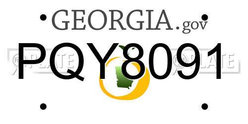 PQY8091 Georgia License Plate