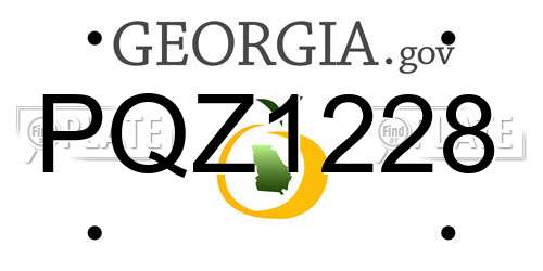 PQZ1228 Georgia License Plate