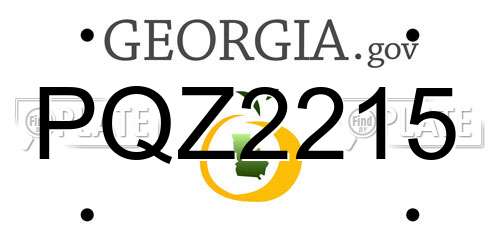 PQZ2215 Georgia License Plate